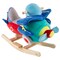 Happy Trails Rocking Plane Toy- Kids Plush Stuffed Ride On Wooden Rockers with Sounds and Handles-Make Believe Play